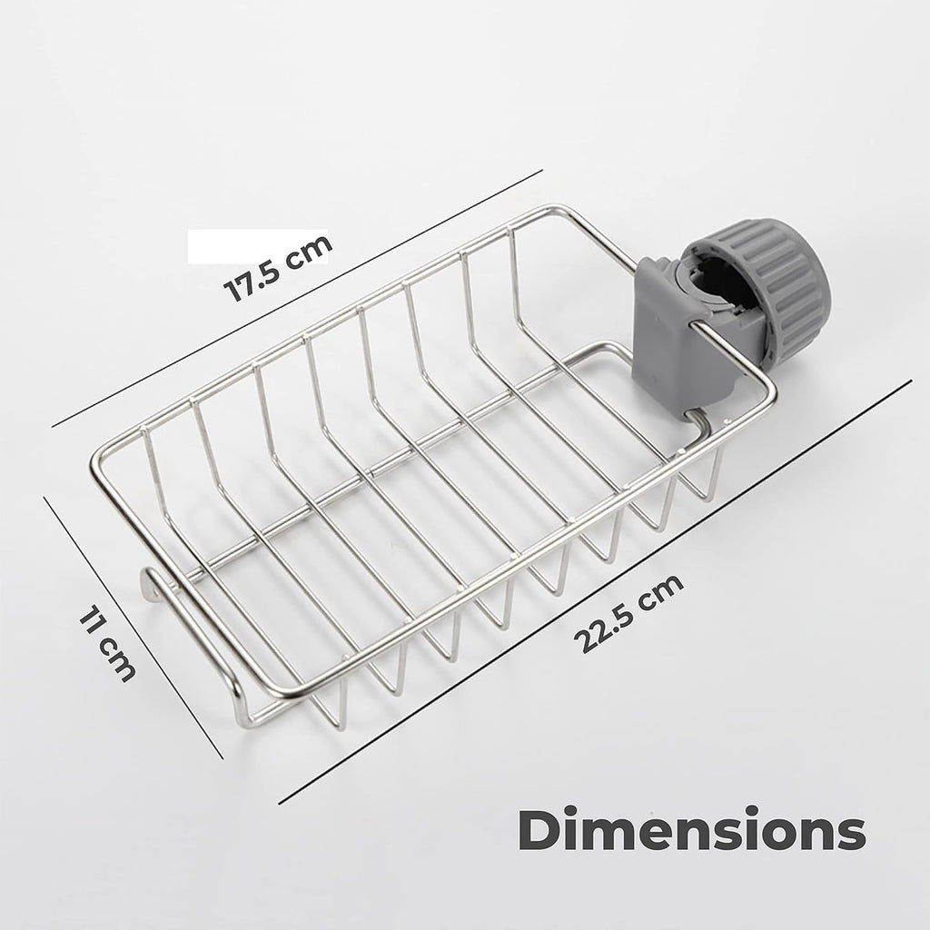 Stainless Steel Kitchen Sink Caddy with Drain Rack, Soap & Towel Holder